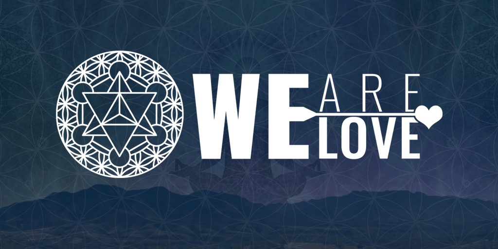 We Are Love Logo with Chakra Background